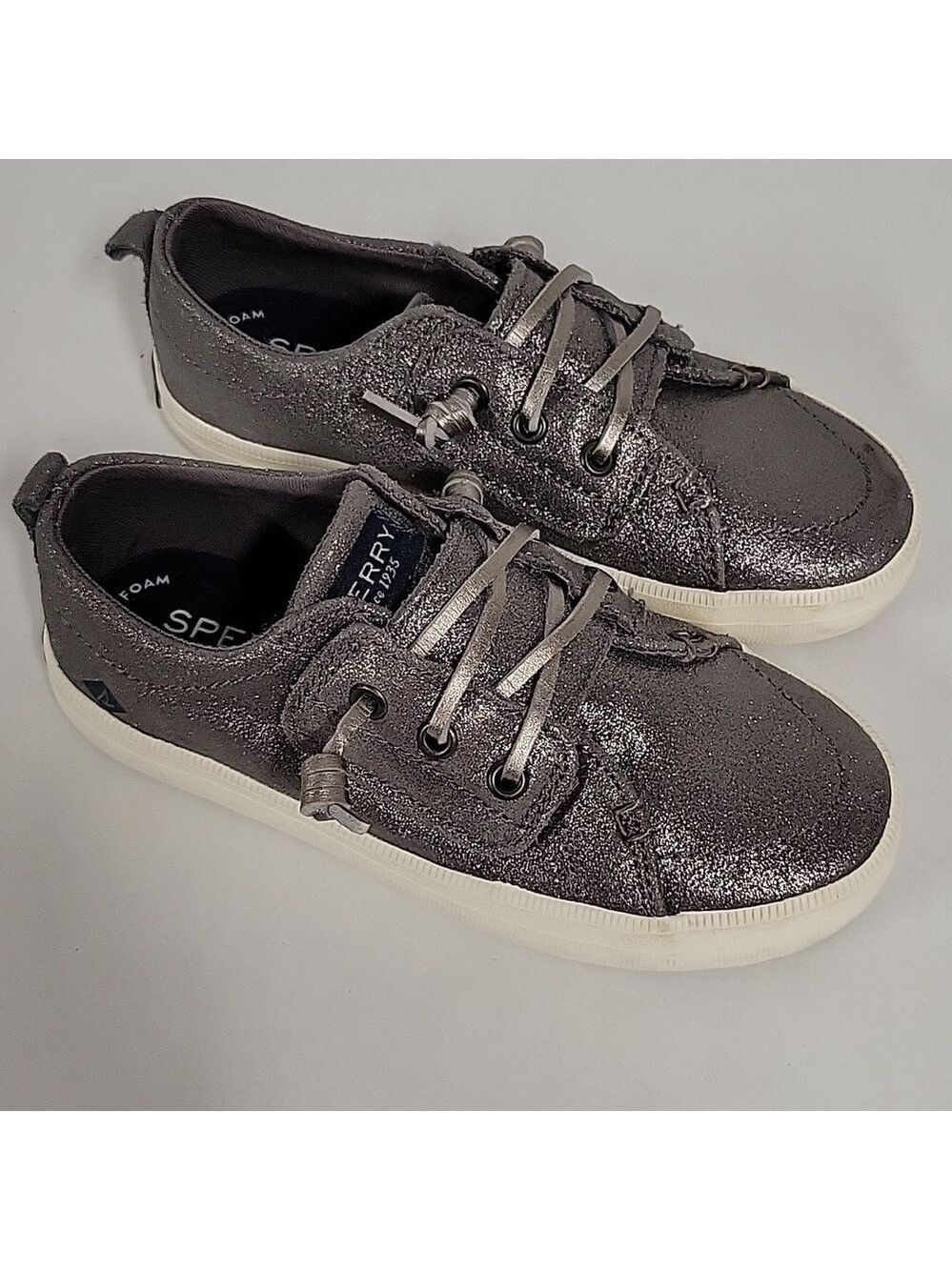 Sperry Top-Siders, Little Girl's Crest Vibes, Jr., Pewter, Memory Foam, Size 10M